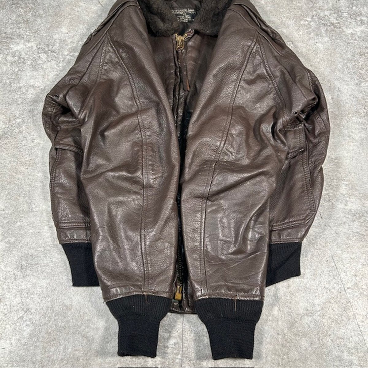 US.NAVY 60s G-1 Leather Flight Jacket Brown Size 42