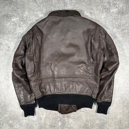 US.NAVY 60s G-1 Leather Flight Jacket Brown Size 42