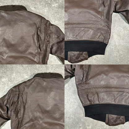 US.NAVY 60s G-1 Leather Flight Jacket Brown Size 42