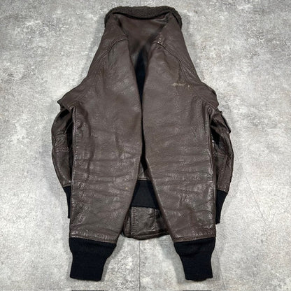 US.NAVY 60s G-1 Leather Flight Jacket Brown Size 42