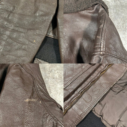 US.NAVY 60s G-1 Leather Flight Jacket Brown Size 42