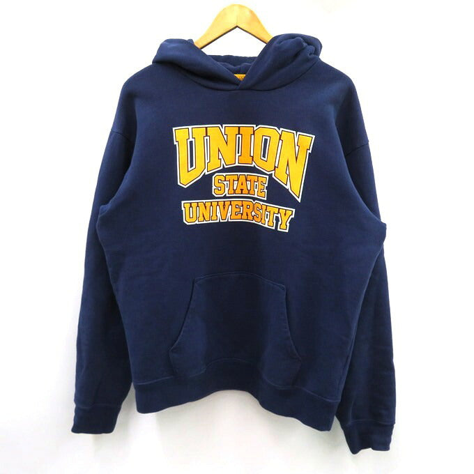 UNION State Logo Pullover Hoodie Navy Orange Size 2