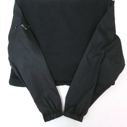 PRADA Triangle Logo Cropped Hoodie Black Size S