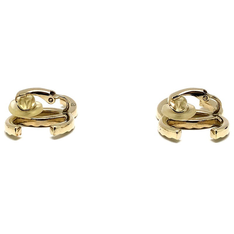 CHANEL Coco Mark Rhinestone Tone Earrings