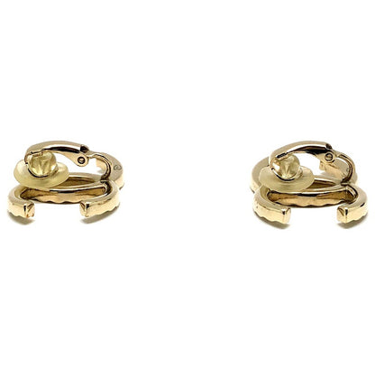 CHANEL Coco Mark Rhinestone Tone Earrings