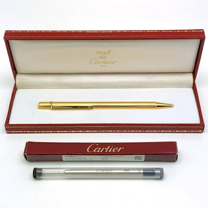Cartier Must 2 de Cartier Godron Gold Ballpoint Pen ST150090