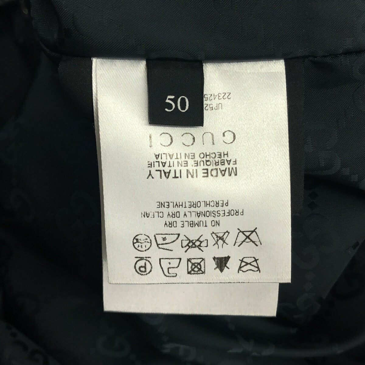 GUCCI Goose Down Jacket GG Lining Black Size 50