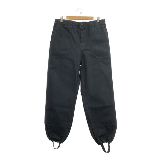 GUCCI 20SS Logo Patch Loose Cotton Pants Navy Size 50