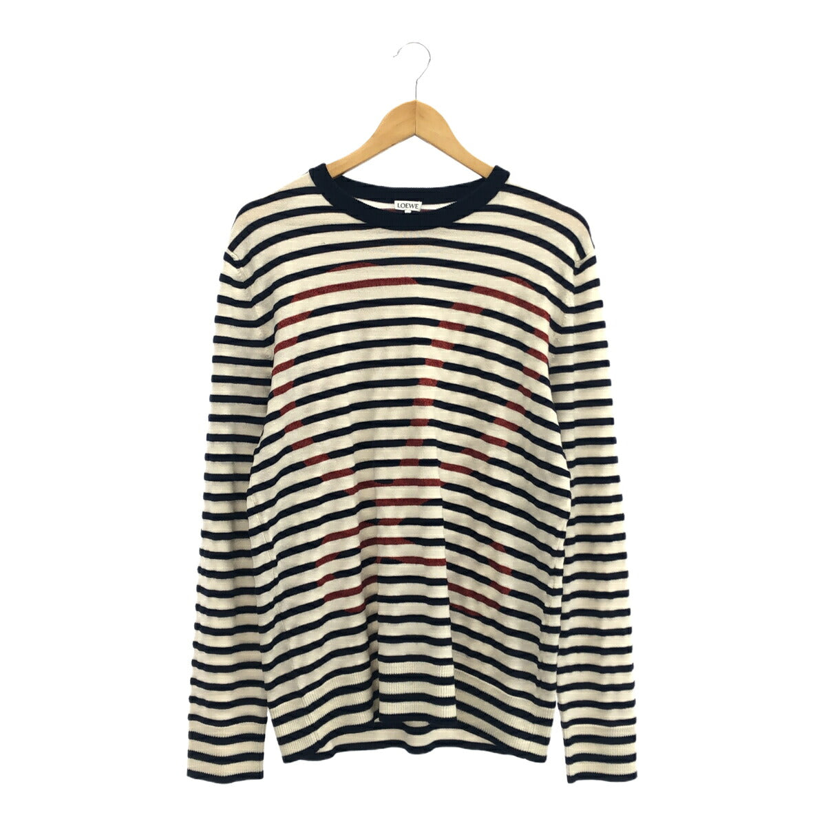 Loewe White Anagram Striped Wool Blend Sweater Size M