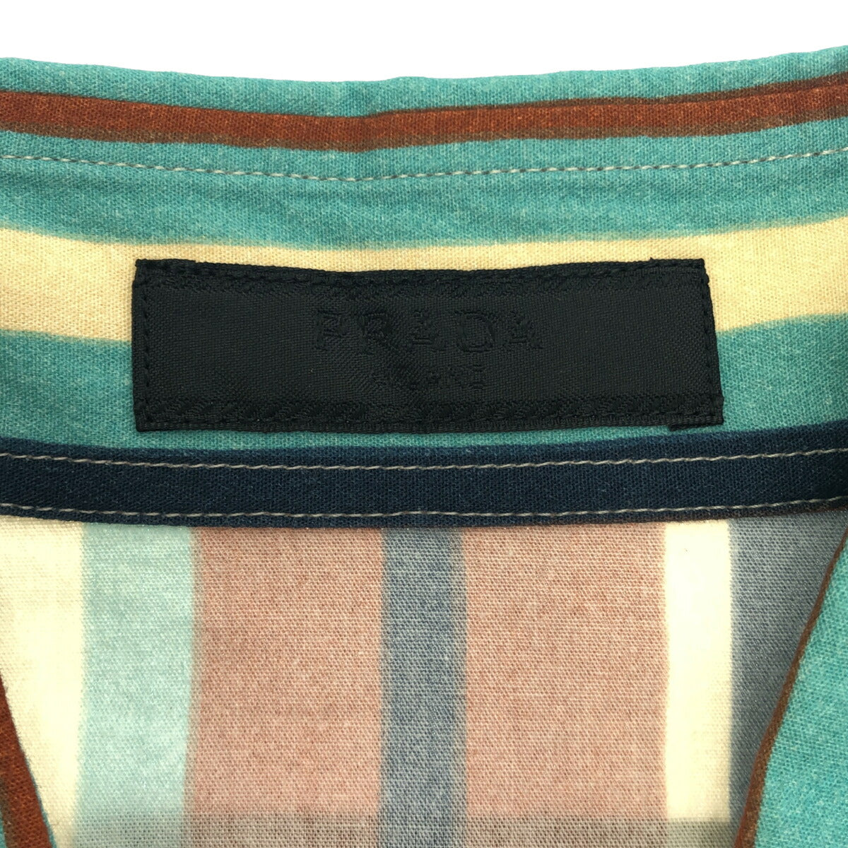 PRADA 22SS Multi-Stripe Triangle Stitch Shirt Size S
