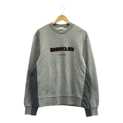 Moncler Logo Flock Crewneck Sweatshirt Gray Size XL