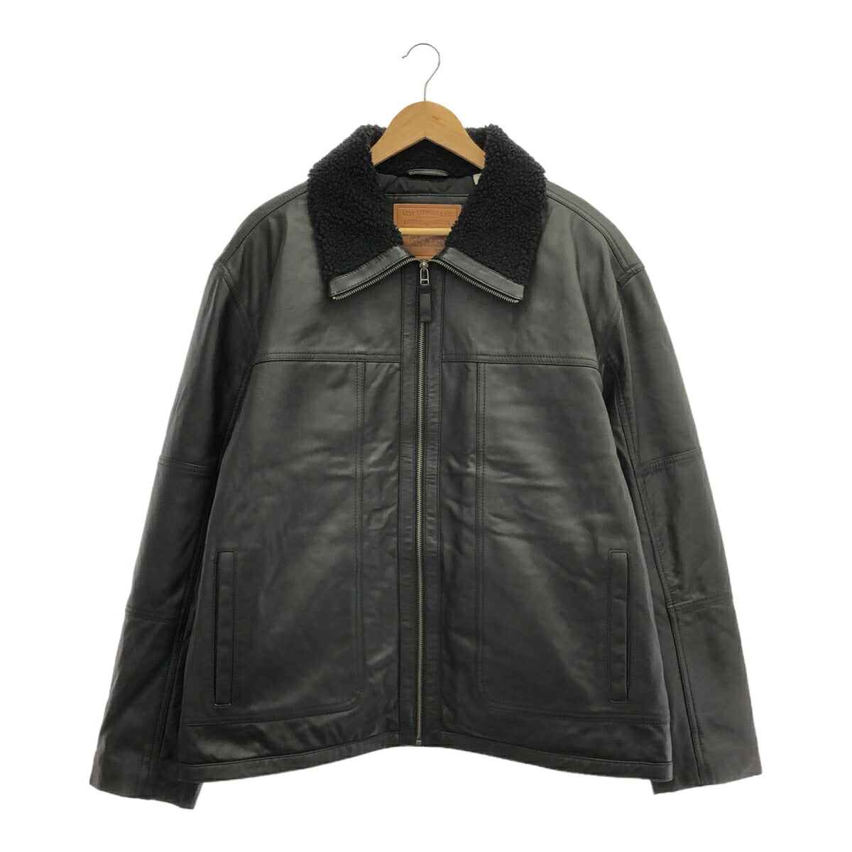 Levi's F/W Leather Sherpa Padded Jacket Black Size L