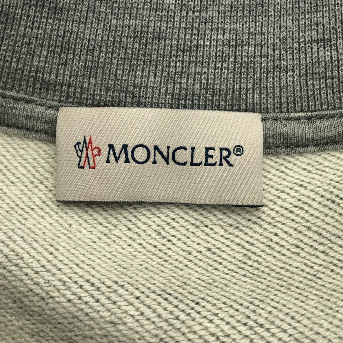 Moncler Logo Flock Crewneck Sweatshirt Gray Size XL