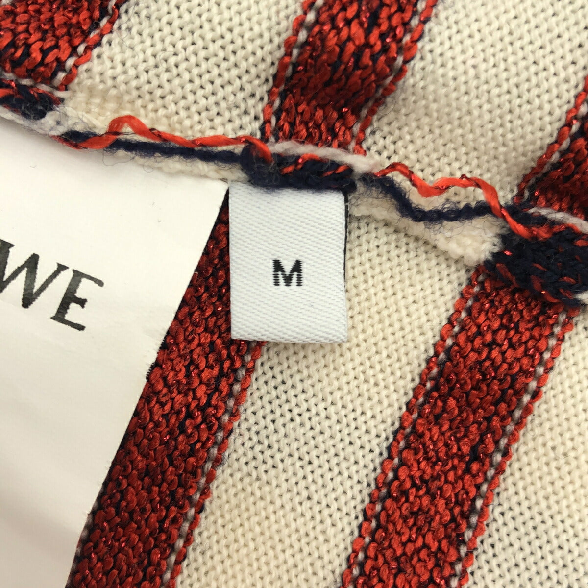 Loewe White Anagram Striped Wool Blend Sweater Size M