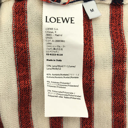 Loewe White Anagram Striped Wool Blend Sweater Size M