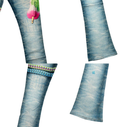 Aqua Blue Candy Riot Denim V2 Labubu Collab Jeans Size 30