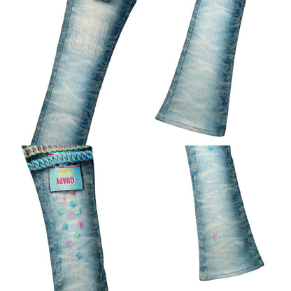 Aqua Blue Candy Riot Denim V2 Labubu Collab Jeans Size 30