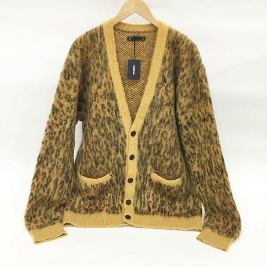 MINEDENIM( Kid Mohair Argyle Leopard Cardigan Yellow Size 2