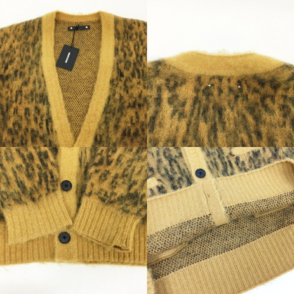 MINEDENIM( Kid Mohair Argyle Leopard Cardigan Yellow Size 2
