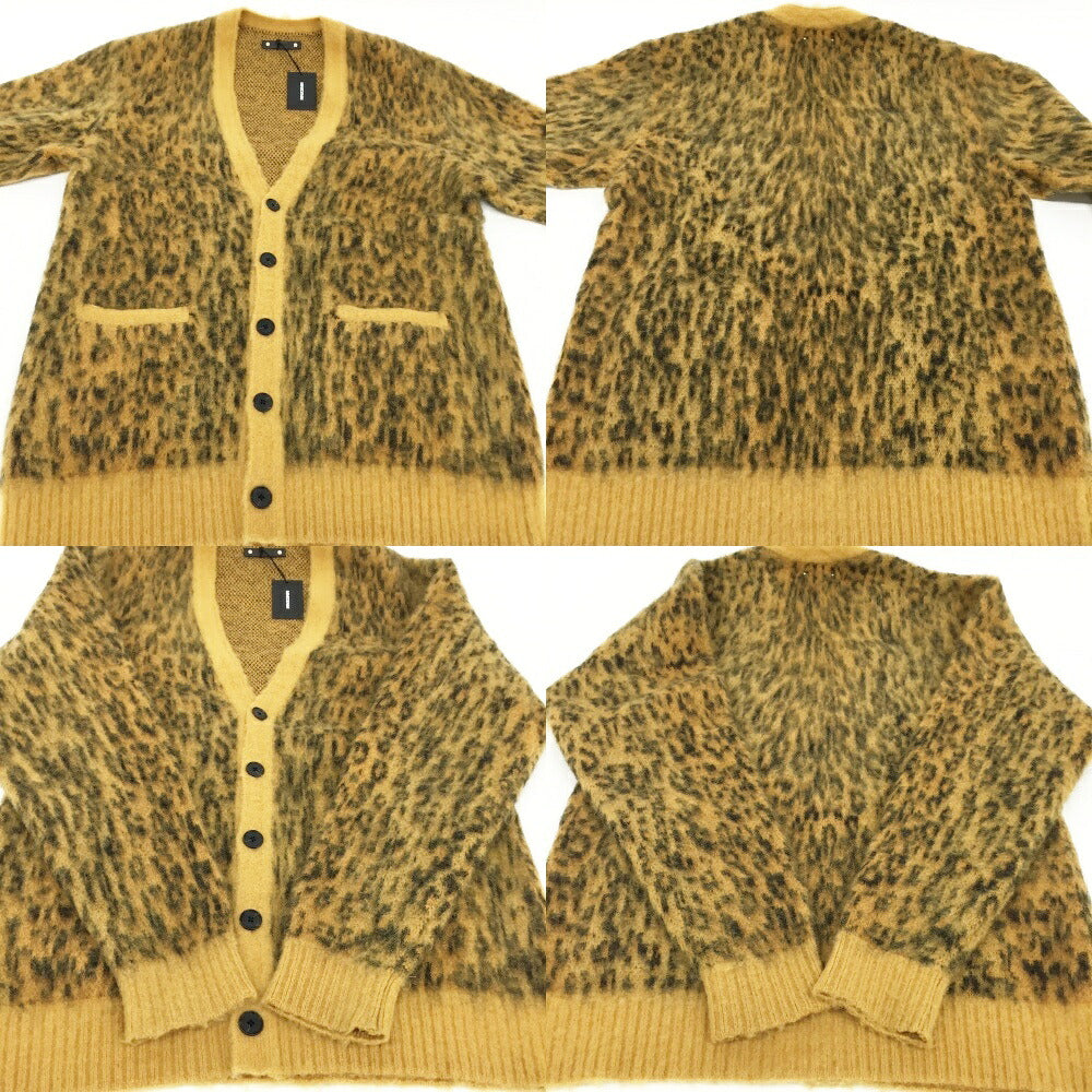 MINEDENIM( Kid Mohair Argyle Leopard Cardigan Yellow Size 2