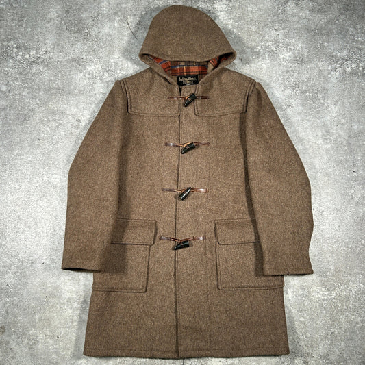 Traditional British Dufflecoat 70s Wool Coat Brown Size XL
