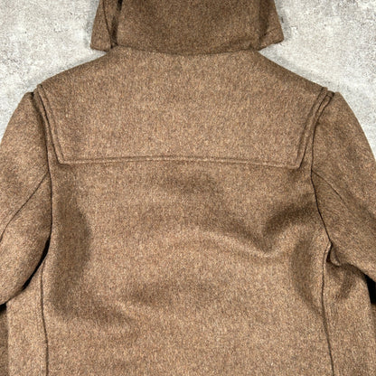 Traditional British Dufflecoat 70s Wool Coat Brown Size XL