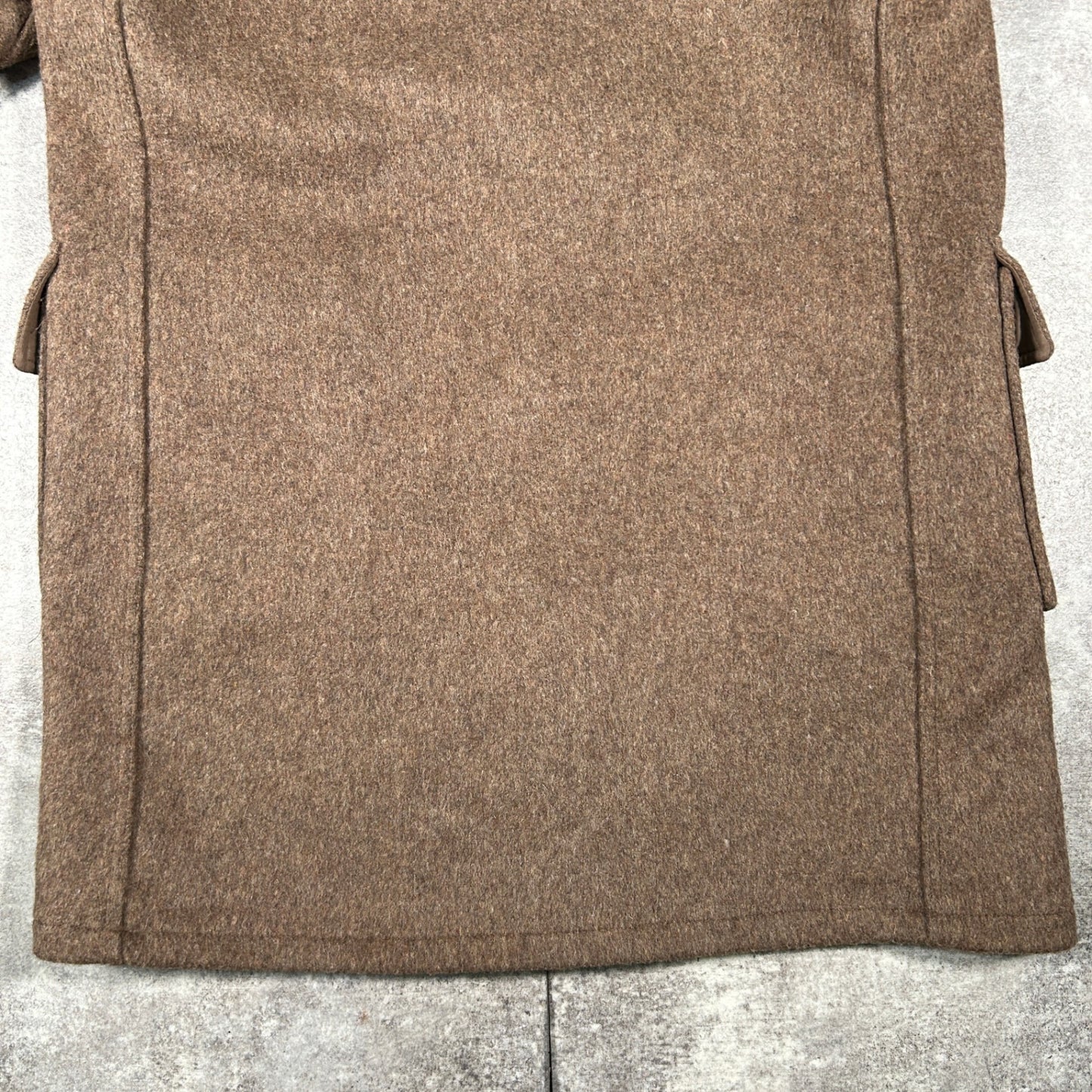 Traditional British Dufflecoat 70s Wool Coat Brown Size XL