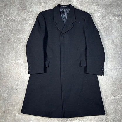 EMPORIO ARMANI Italian Wool Long Coat Black Size 50