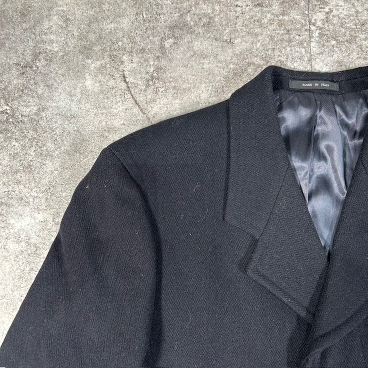 EMPORIO ARMANI Italian Wool Long Coat Black Size 50