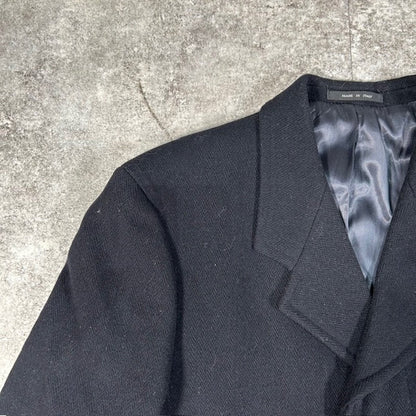 EMPORIO ARMANI Italian Wool Long Coat Black Size 50