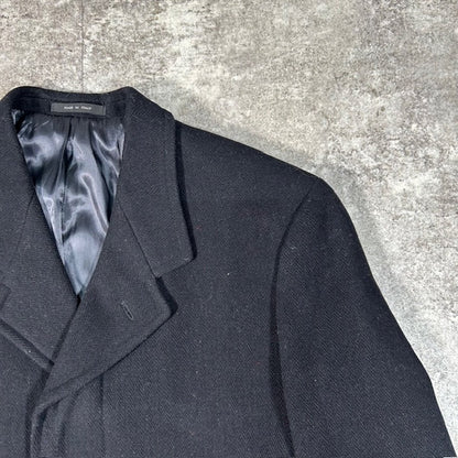 EMPORIO ARMANI Italian Wool Long Coat Black Size 50
