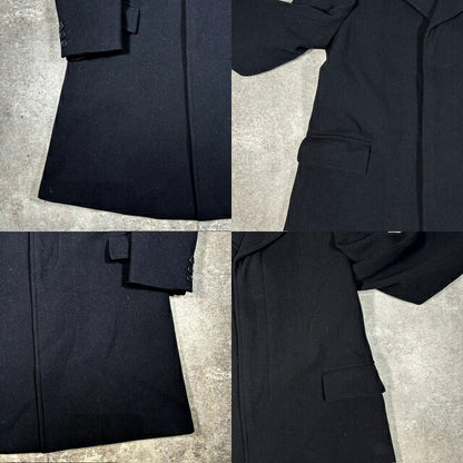 EMPORIO ARMANI Italian Wool Long Coat Black Size 50