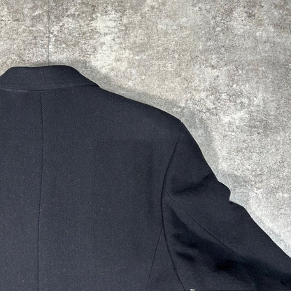 EMPORIO ARMANI Italian Wool Long Coat Black Size 50