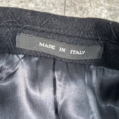 EMPORIO ARMANI Italian Wool Long Coat Black Size 50