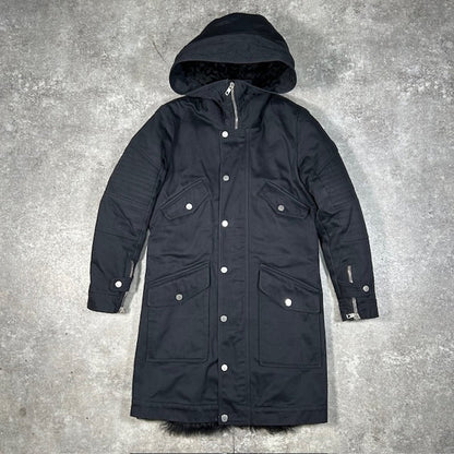 DIESEL Black Gold Military Quilted Liner Coat Black Size 44
