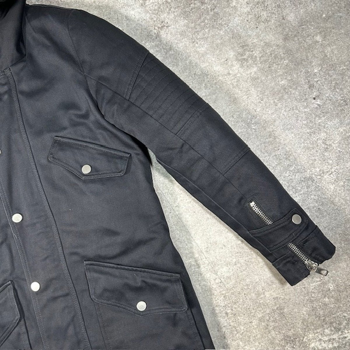 DIESEL Black Gold Military Quilted Liner Coat Black Size 44