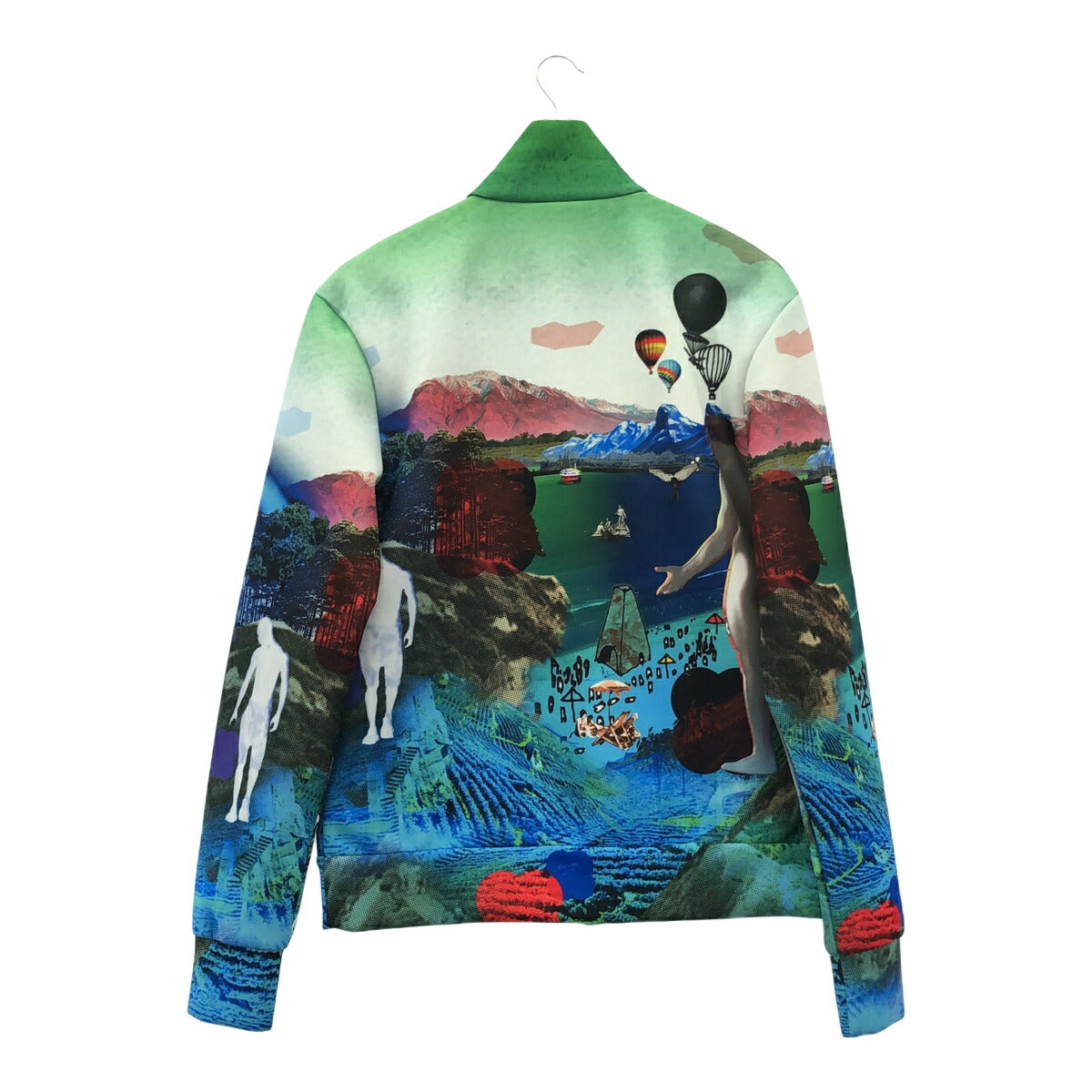 Prada 19SS Flashback Print High Track Jacket Blue Size M
