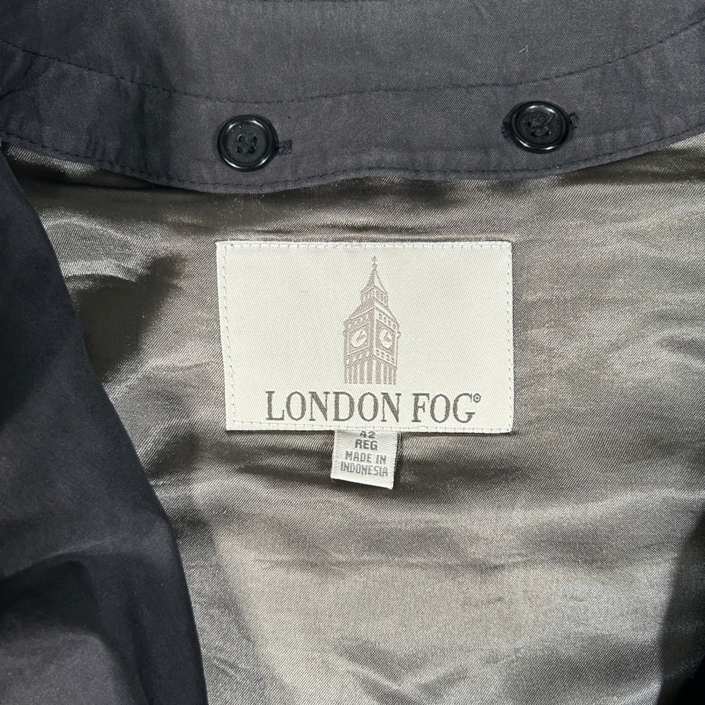 LONDON FOG 00s Black Trench Coat Size 42