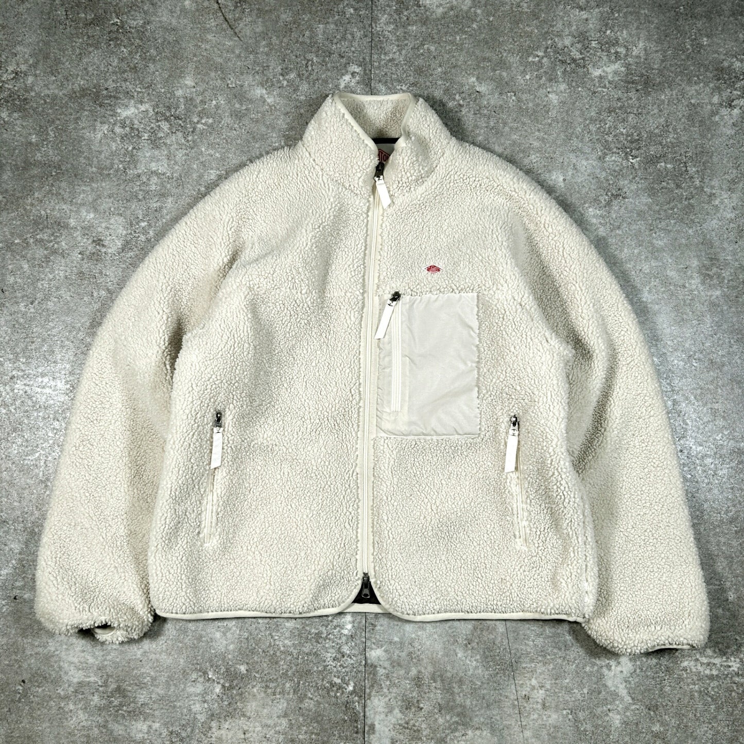 DANTON Boa Fleece Stand Collar Jacket White Size S