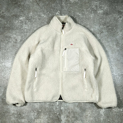 DANTON Boa Fleece Stand Collar Jacket White Size S
