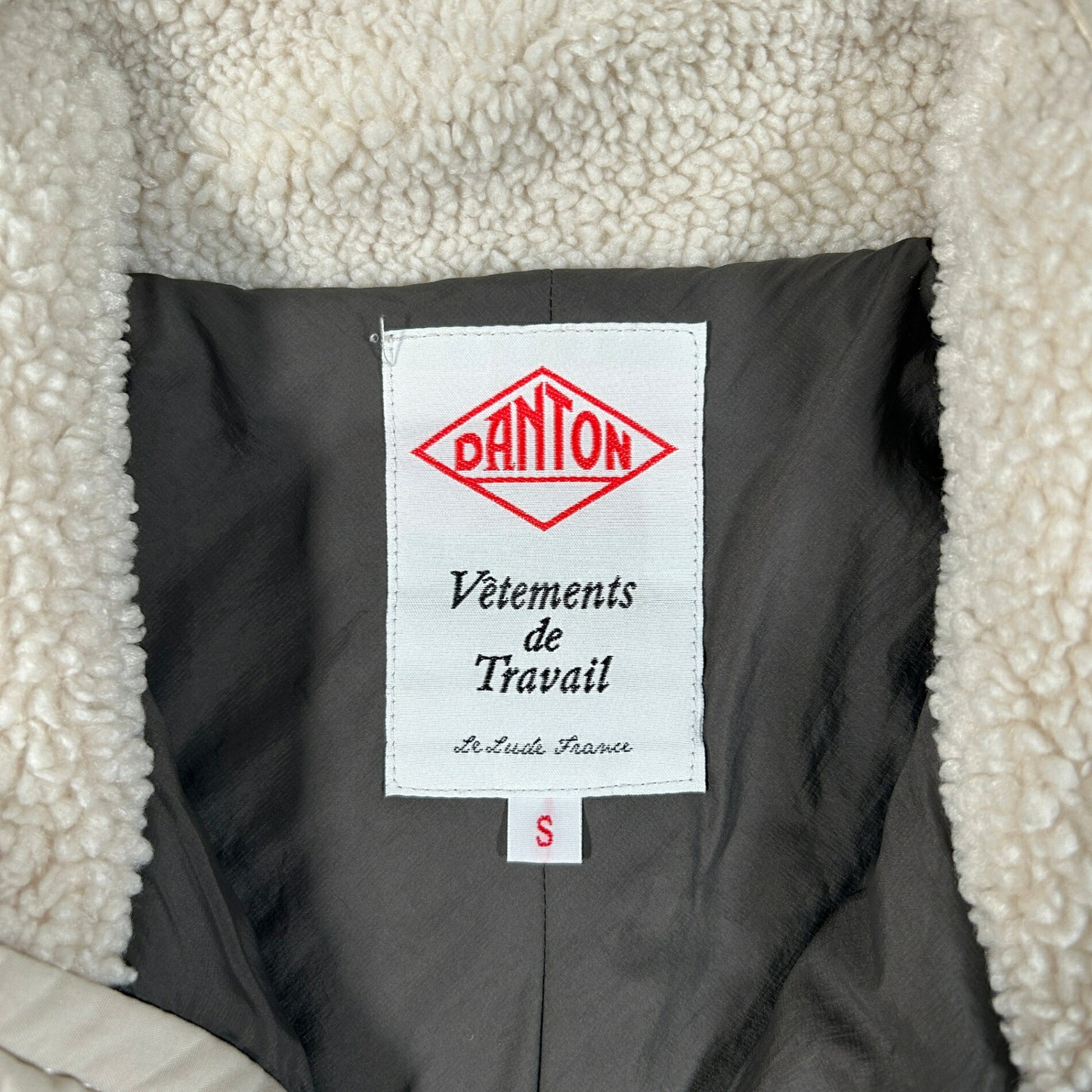 DANTON Boa Fleece Stand Collar Jacket White Size S