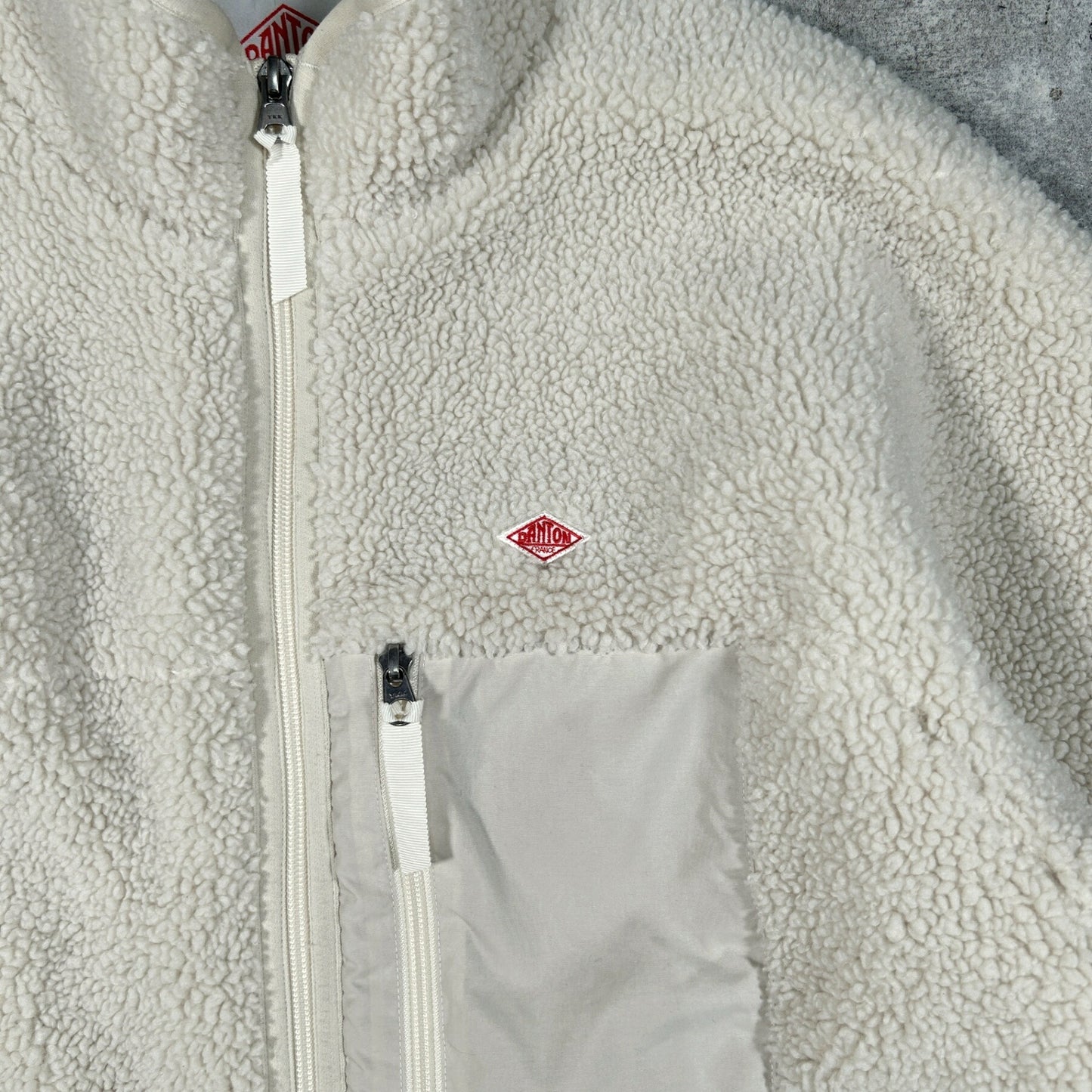 DANTON Boa Fleece Stand Collar Jacket White Size S