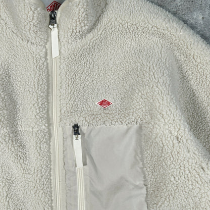 DANTON Boa Fleece Stand Collar Jacket White Size S