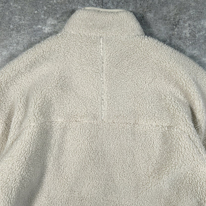 DANTON Boa Fleece Stand Collar Jacket White Size S