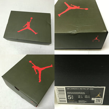 NIKE x TRAVIS SCOTT Air Jordan 6 Retro GS Sneakers Size 24.0