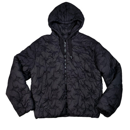 LOUIS VUITTON Black Monogram Quilted Hooded Blouson Size 50
