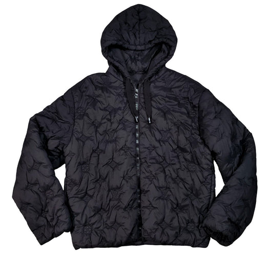 LOUIS VUITTON Black Monogram Quilted Hooded Blouson Size 50