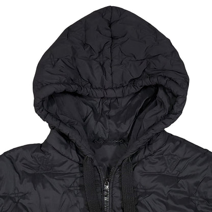 LOUIS VUITTON Black Monogram Quilted Hooded Blouson Size 50