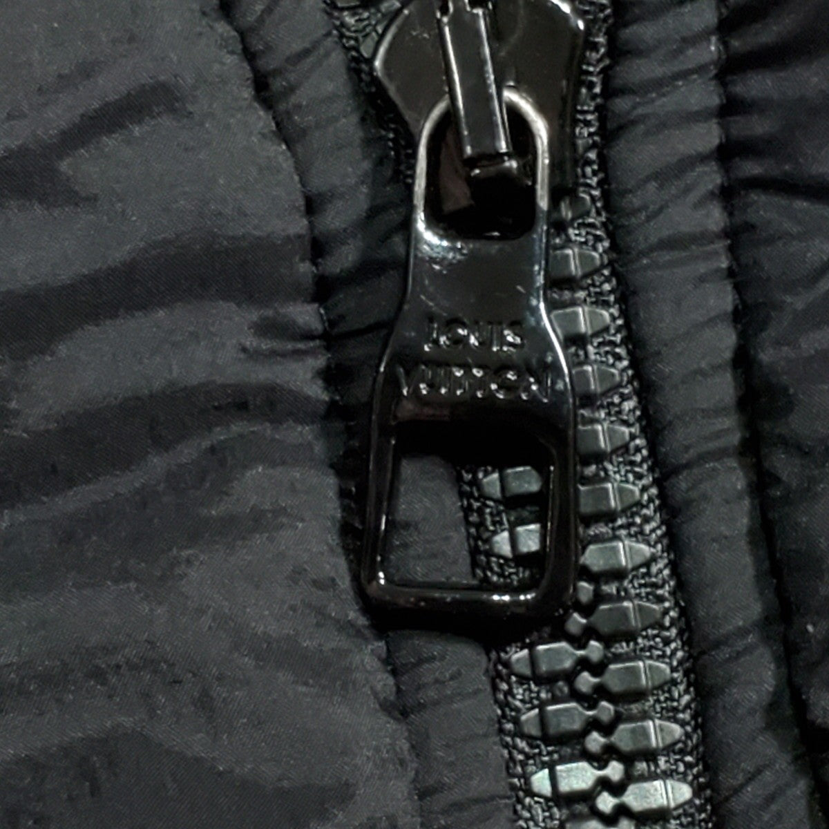 LOUIS VUITTON Black Monogram Quilted Hooded Blouson Size 50