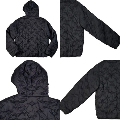 LOUIS VUITTON Black Monogram Quilted Hooded Blouson Size 50